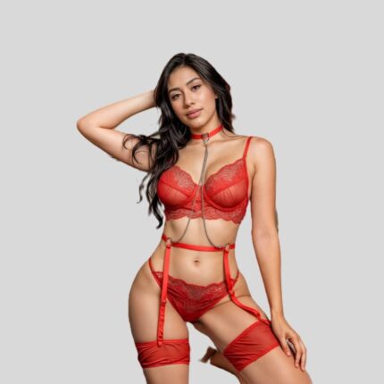Conjunto Lenceria Rojo