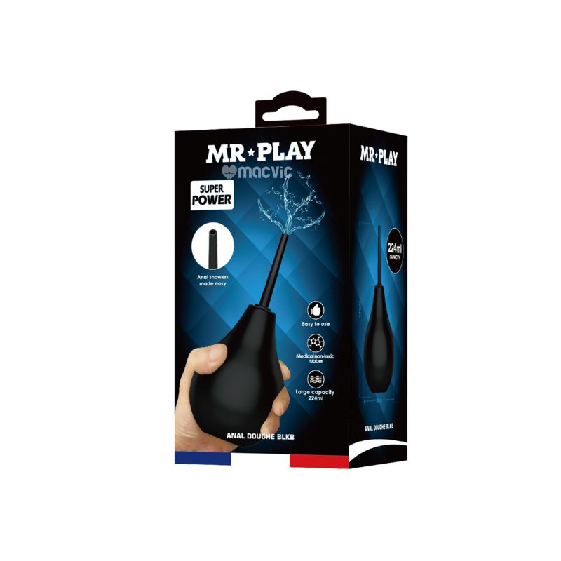 Ducha Anal BLKB de caucho negro con boquilla ergonómica en Macvic.