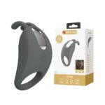 Anillo vibrador para hombres de silicona gris con estimulador de clítoris en Macvic sexshop peru