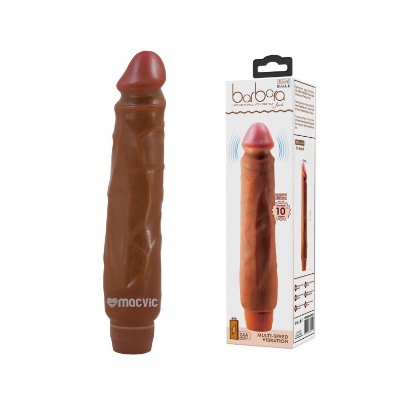 Vibrador Barbara 10 de silicona color fucsia con estimulador de clítoris y punto G en Macvic.
